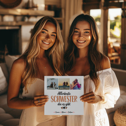 Personalisiertes Fotoboard Magnet Wandbild für Schwester Allerbeste Schwester Die Es Gibt 8