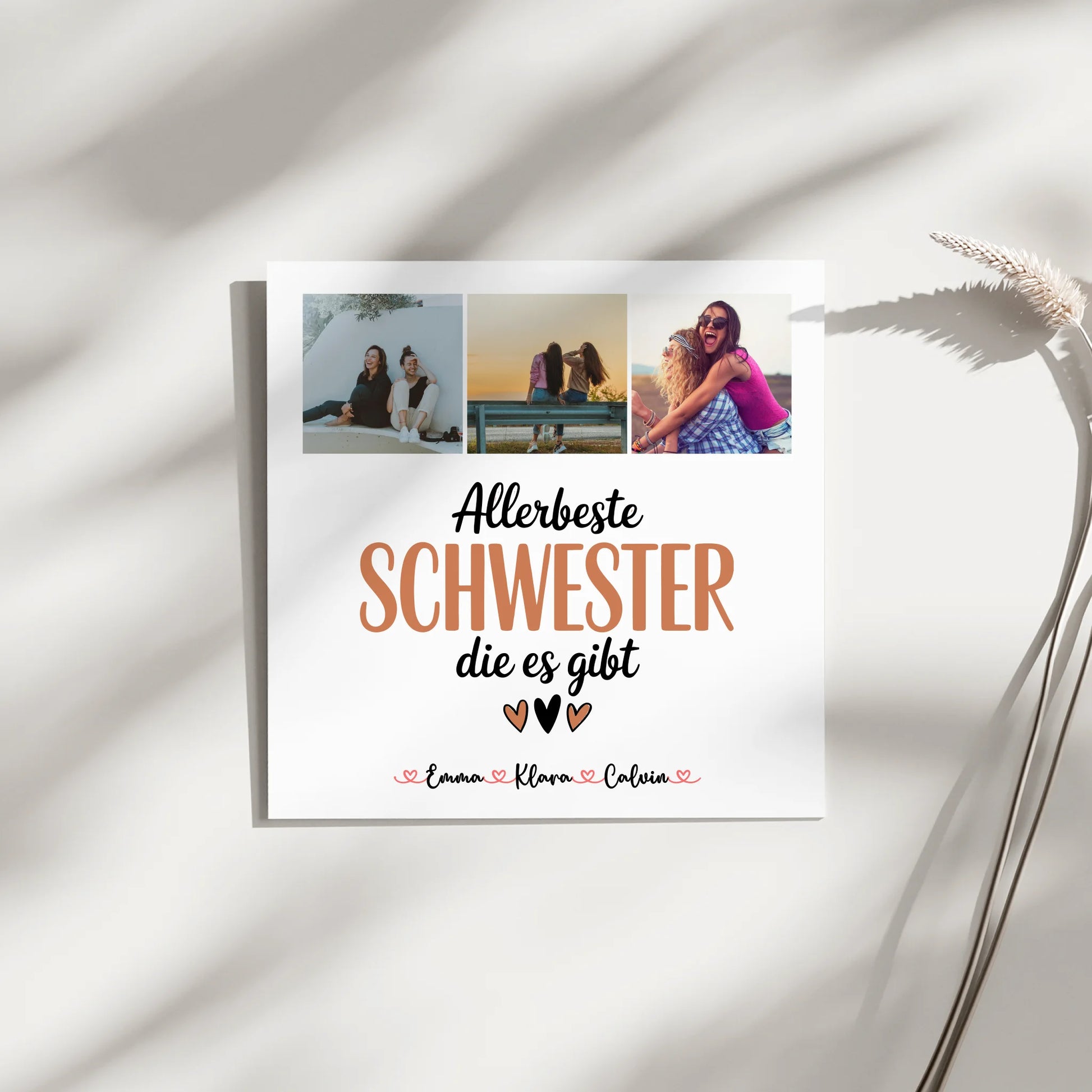 Personalisiertes Fotoboard Magnet Wandbild für Schwester Allerbeste Schwester Die Es Gibt 3