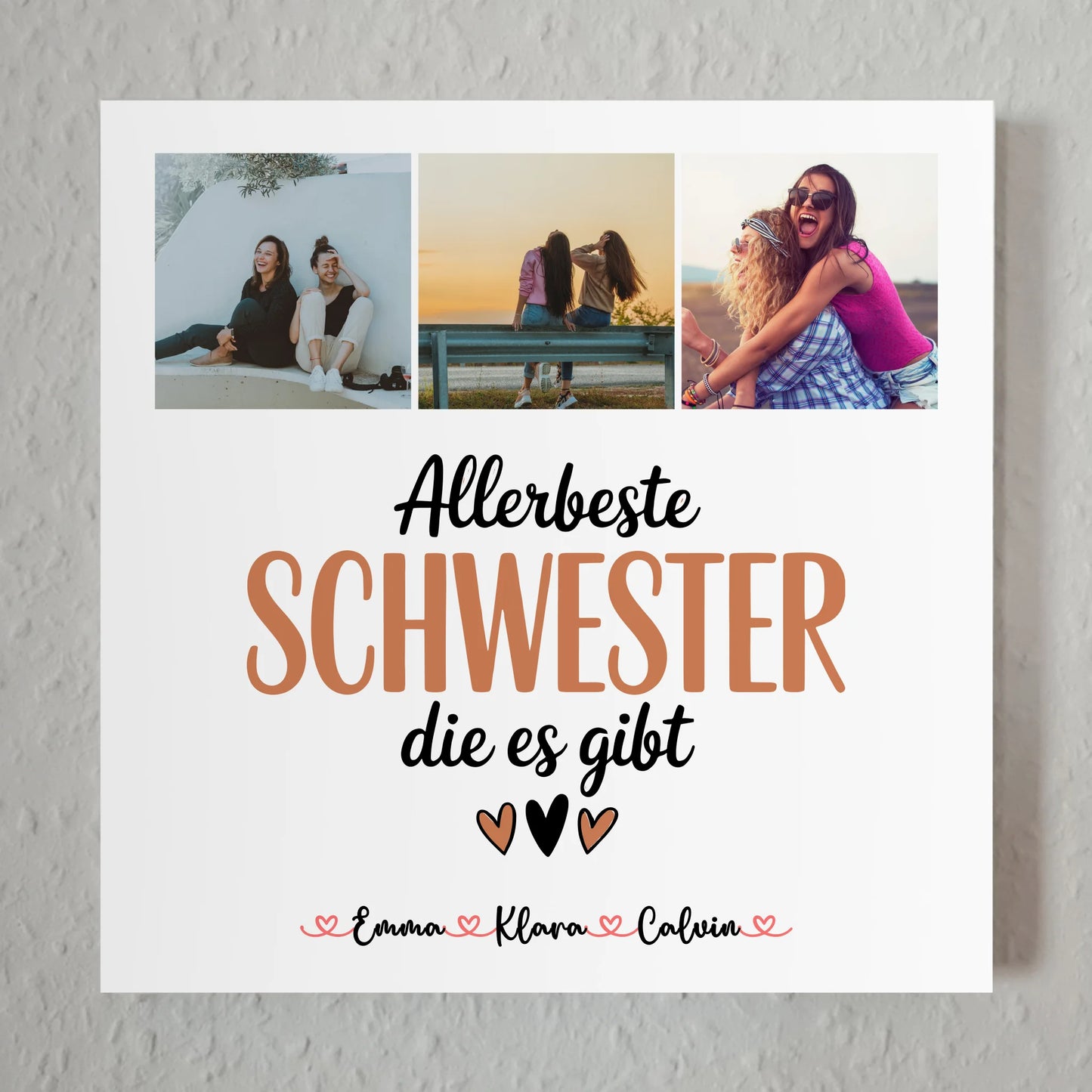 Personalisiertes Fotoboard Magnet Wandbild für Schwester Allerbeste Schwester Die Es Gibt 1
