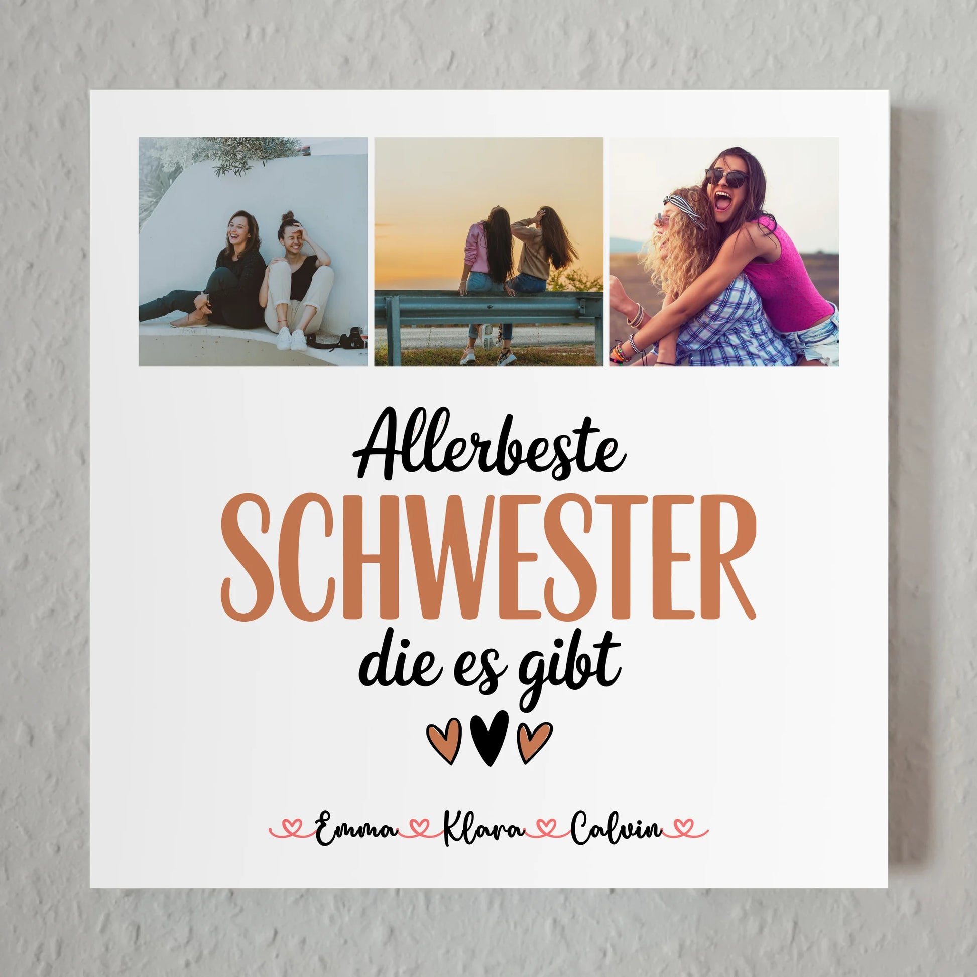Personalisiertes Fotoboard Magnet Wandbild für Schwester Allerbeste Schwester Die Es Gibt 1