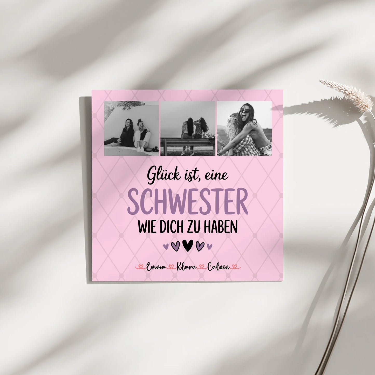 Personalisierte Fotoboard Magnet Wandbild Schwester Fotocollage Glück Ist eine Schwester Wie Dich Zu Haben 3