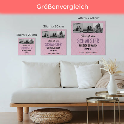 Personalisierte Fotoboard Magnet Wandbild Schwester Fotocollage Glück Ist eine Schwester Wie Dich Zu Haben 6