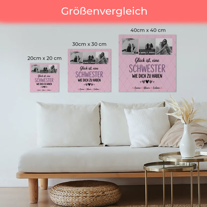 Personalisierte Fotoboard Magnet Wandbild Schwester Fotocollage Glück Ist eine Schwester Wie Dich Zu Haben