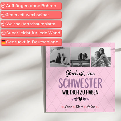 Personalisierte Fotoboard Magnet Wandbild Schwester Fotocollage Glück Ist eine Schwester Wie Dich Zu Haben 5