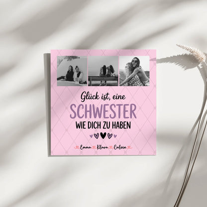 Personalisierte Fotoboard Magnet Wandbild Schwester Fotocollage Glück Ist eine Schwester Wie Dich Zu Haben
