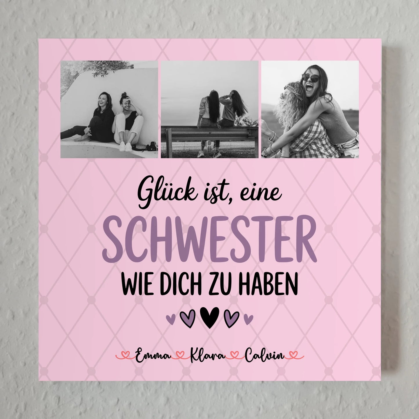 Personalisierte Fotoboard Magnet Wandbild Schwester Fotocollage Glück Ist eine Schwester Wie Dich Zu Haben