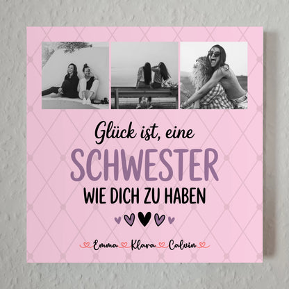 Personalisierte Fotoboard Magnet Wandbild Schwester Fotocollage Glück Ist eine Schwester Wie Dich Zu Haben