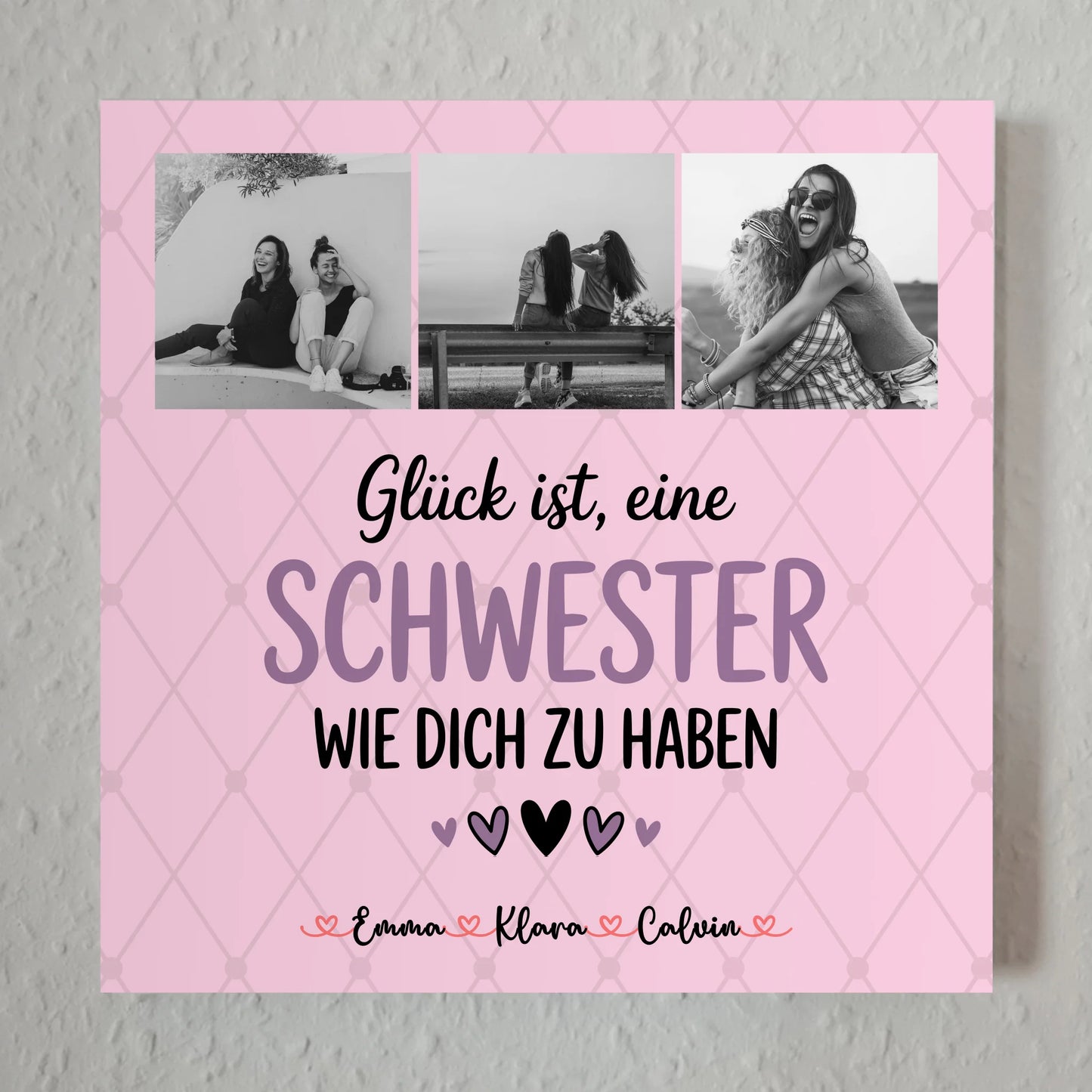 Personalisierte Fotoboard Magnet Wandbild Schwester Fotocollage Glück Ist eine Schwester Wie Dich Zu Haben 1