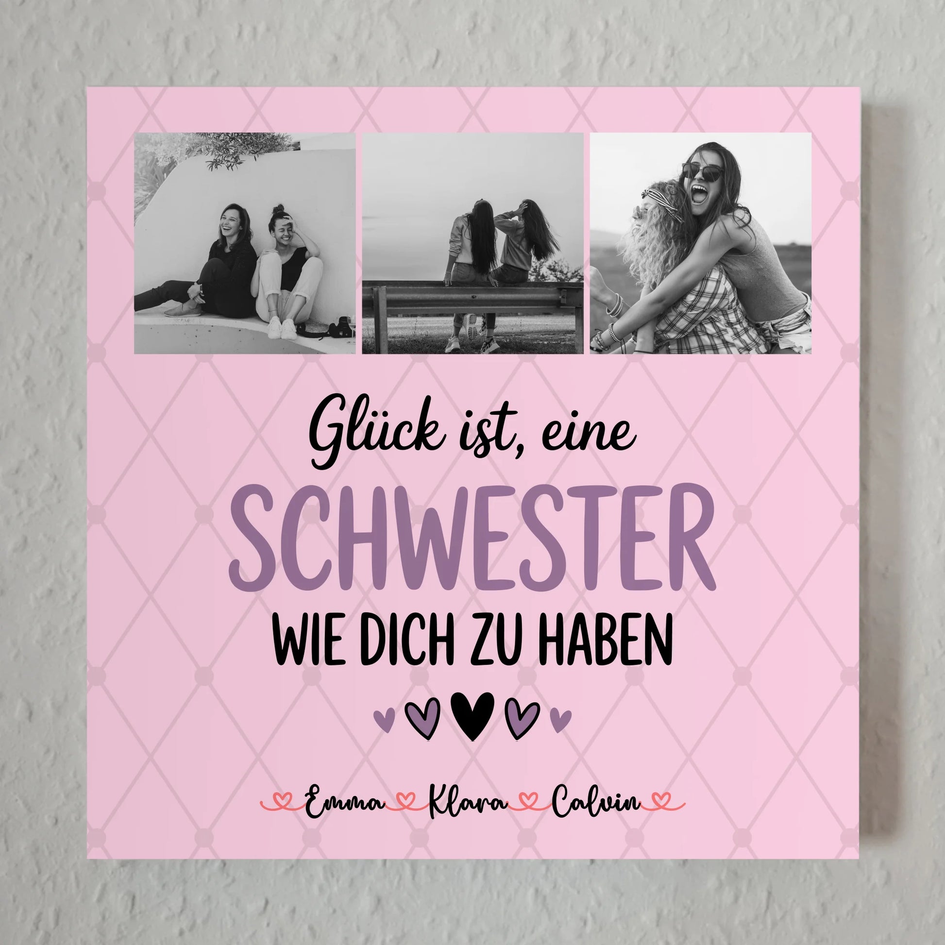 Personalisierte Fotoboard Magnet Wandbild Schwester Fotocollage Glück Ist eine Schwester Wie Dich Zu Haben 1