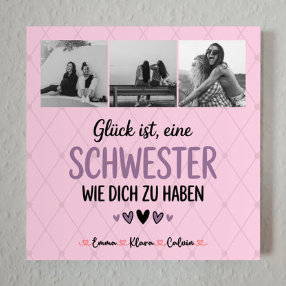 Personalisierte Fotoboard Magnet Wandbild Schwester Fotocollage Glück Ist eine Schwester Wie Dich Zu Haben 1
