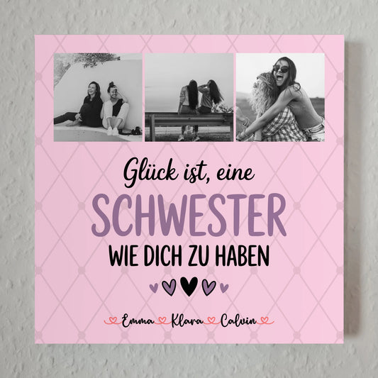 Personalisierte Fotoboard Magnet Wandbild Schwester Fotocollage Glück Ist eine Schwester Wie Dich Zu Haben 1