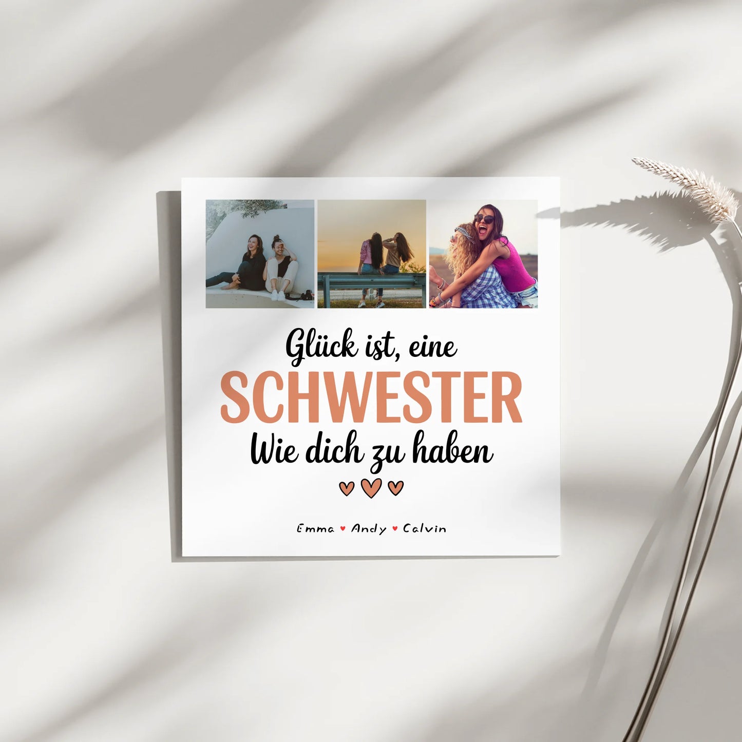 Fotoboard Magnet Poster Geschenk Fotocollage Schwester Glück Ist eine Schwester Wie Dich Zu Haben 3