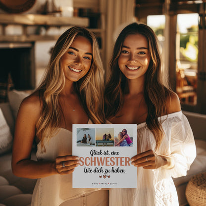 Fotoboard Magnet Poster Geschenk Fotocollage Schwester Glück Ist eine Schwester Wie Dich Zu Haben 8