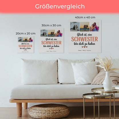 Fotoboard Magnet Poster Geschenk Fotocollage Schwester Glück Ist eine Schwester Wie Dich Zu Haben