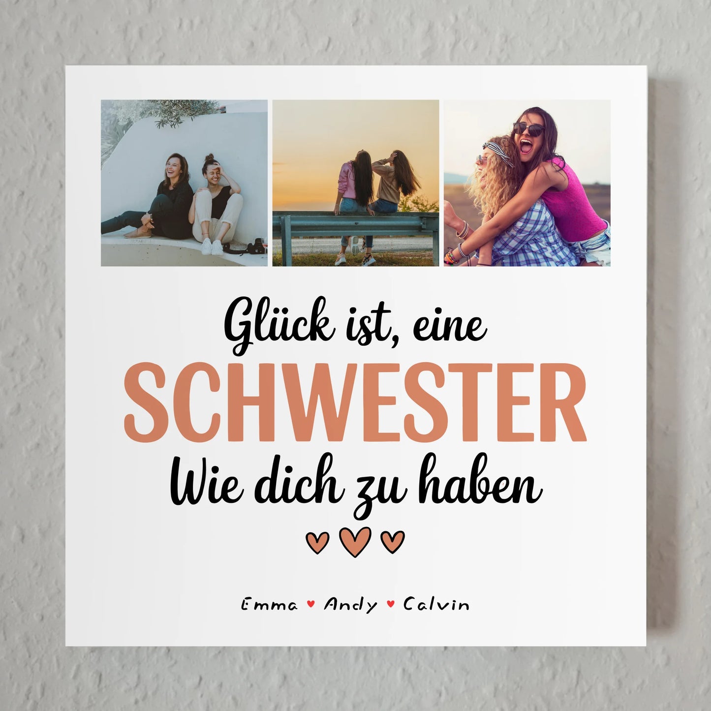 Fotoboard Magnet Poster Geschenk Fotocollage Schwester Glück Ist eine Schwester Wie Dich Zu Haben 1