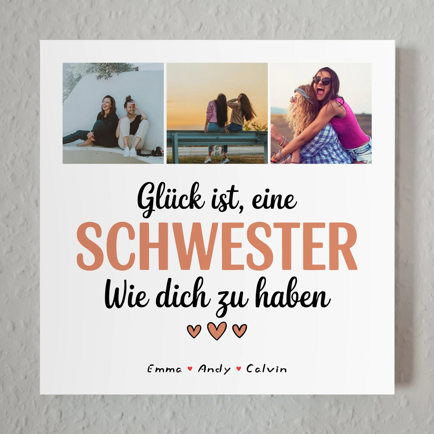 Fotoboard Magnet Poster Geschenk Fotocollage Schwester Glück Ist eine Schwester Wie Dich Zu Haben