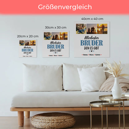 Personalisierte Fotoboard Magnet Wandbild Geschenk Fotocollage Bruder Allerbester Bruder Den Es Gibt