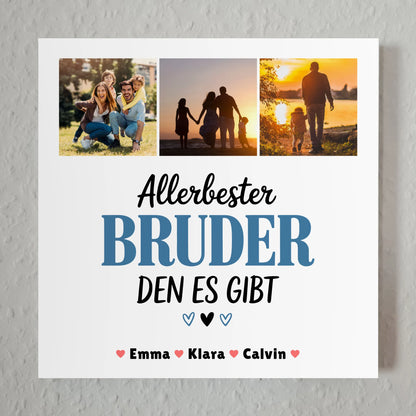 Personalisierte Fotoboard Magnet Wandbild Geschenk Fotocollage Bruder Allerbester Bruder Den Es Gibt 1