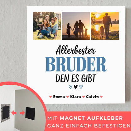 Personalisierte Fotoboard Magnet Wandbild Geschenk Fotocollage Bruder Allerbester Bruder Den Es Gibt