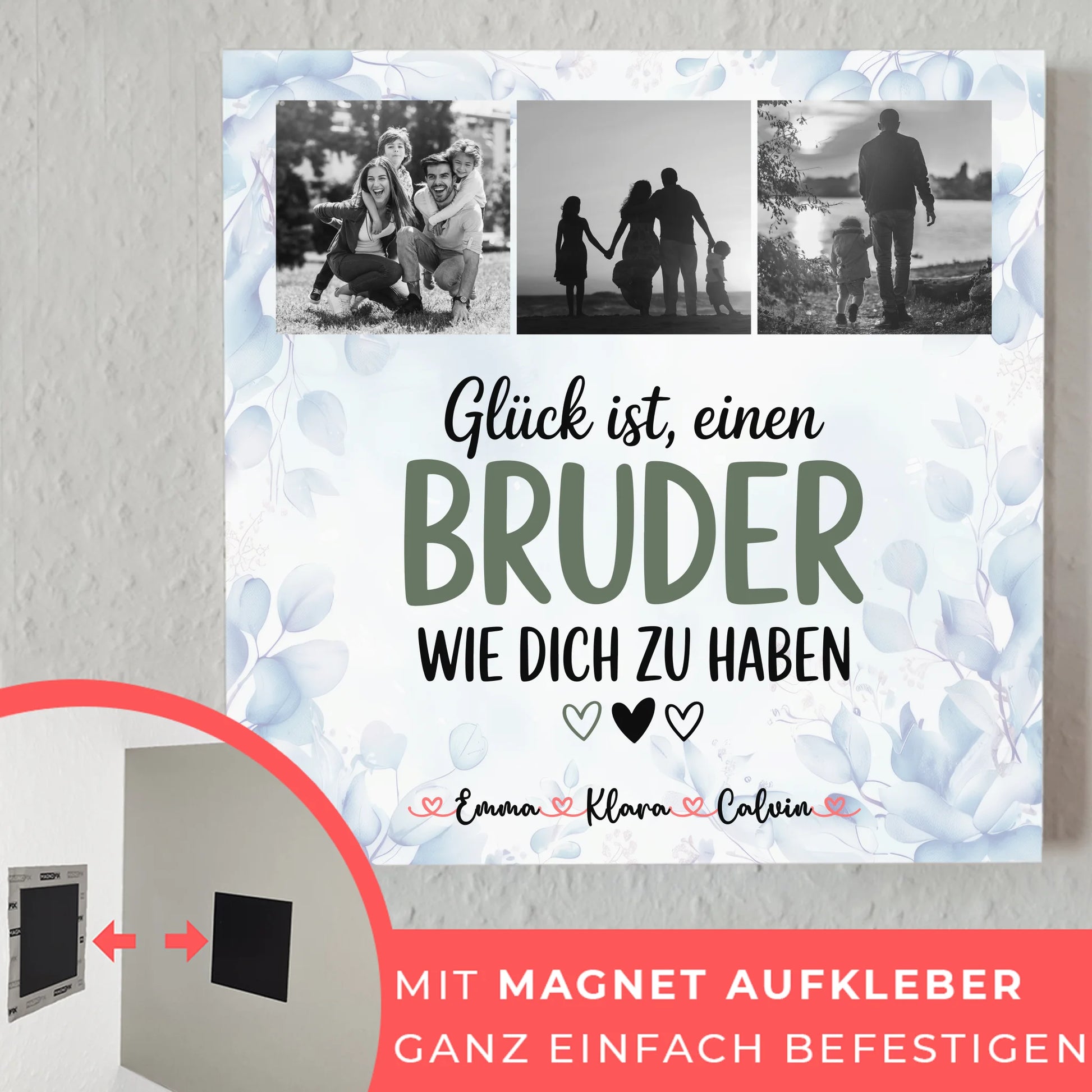 Magnetposter Fotoboard Fotocollage Bruder Glück Ist einen Bruder Wie Dich Zu Haben 10