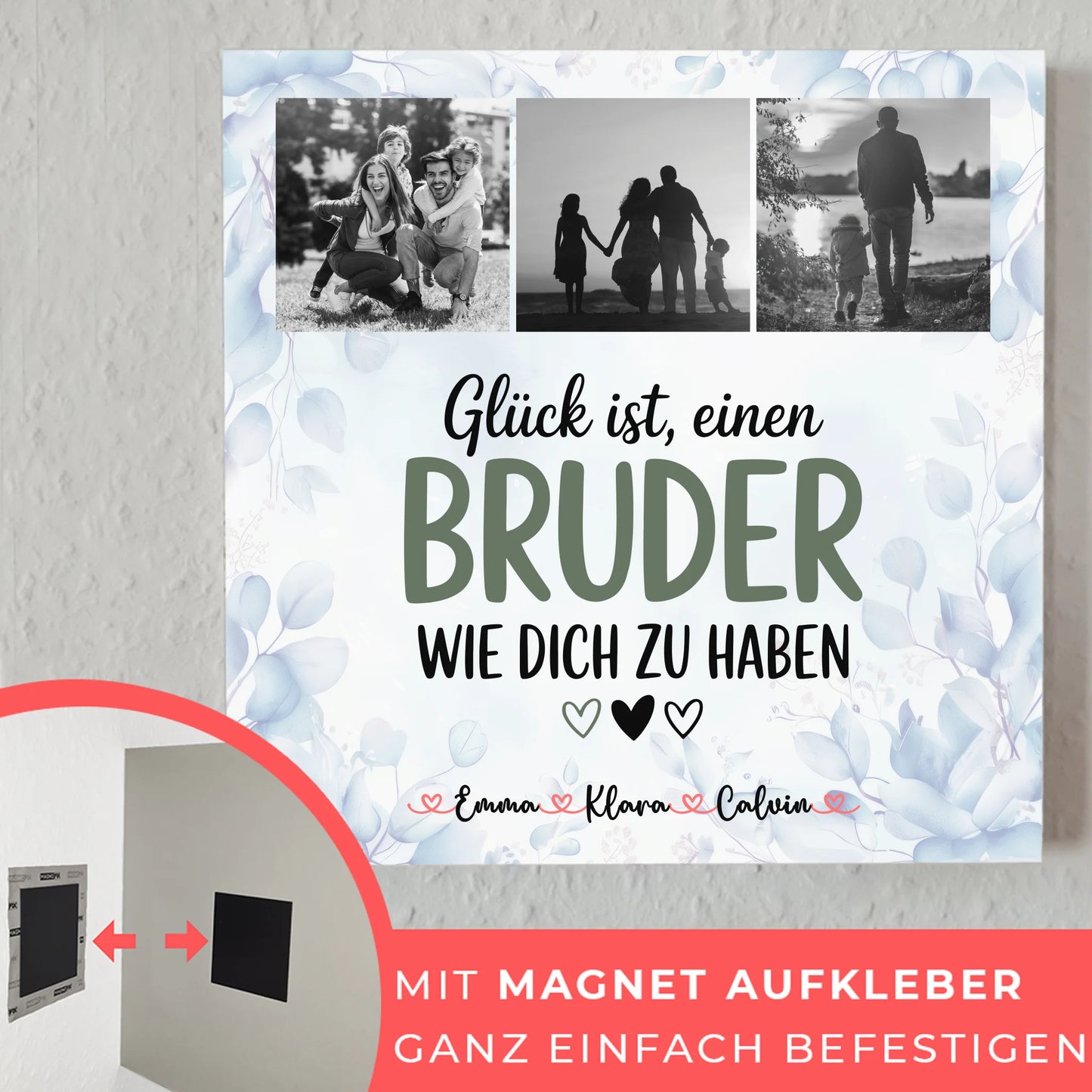 Magnetposter Fotoboard Fotocollage Bruder Glück Ist einen Bruder Wie Dich Zu Haben