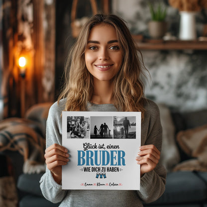 Personalisierte Fotoboard Poster Magnetisch mit Bruder Fotocollage Glück Ist Einen Bruder Wie Dich Zu Haben 2