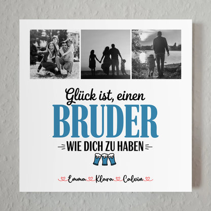 Personalisierte Fotoboard Poster Magnetisch mit Bruder Fotocollage Glück Ist Einen Bruder Wie Dich Zu Haben 1