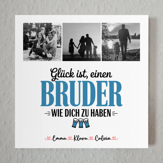 Personalisierte Fotoboard Poster Magnetisch mit Bruder Fotocollage Glück Ist Einen Bruder Wie Dich Zu Haben 1