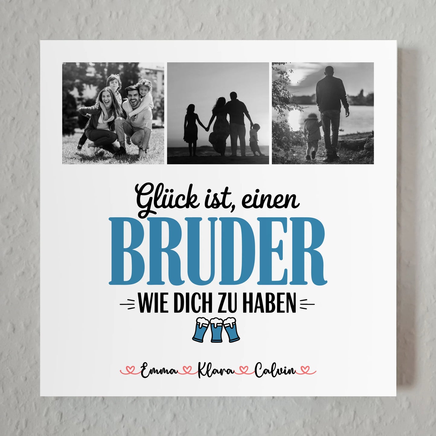 Personalisierte Fotoboard Poster Magnetisch mit Bruder Fotocollage Glück Ist Einen Bruder Wie Dich Zu Haben 7