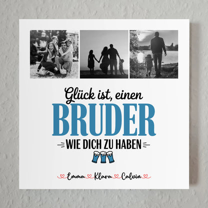 Personalisierte Fotoboard Poster Magnetisch mit Bruder Fotocollage Glück Ist Einen Bruder Wie Dich Zu Haben