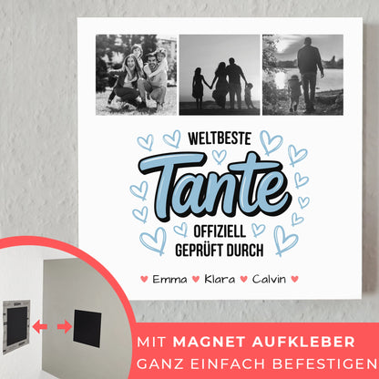 Fotoboard Poster Magnetisch Fotocollage Tante Weltbeste Tante Geprüft Durch 4