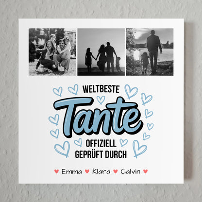 Fotoboard Poster Magnetisch Fotocollage Tante Weltbeste Tante Geprüft Durch 1