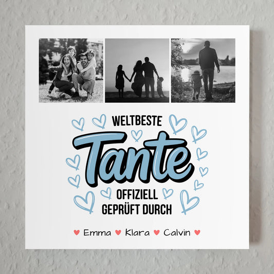 Fotoboard Poster Magnetisch Fotocollage Tante Weltbeste Tante Geprüft Durch 1