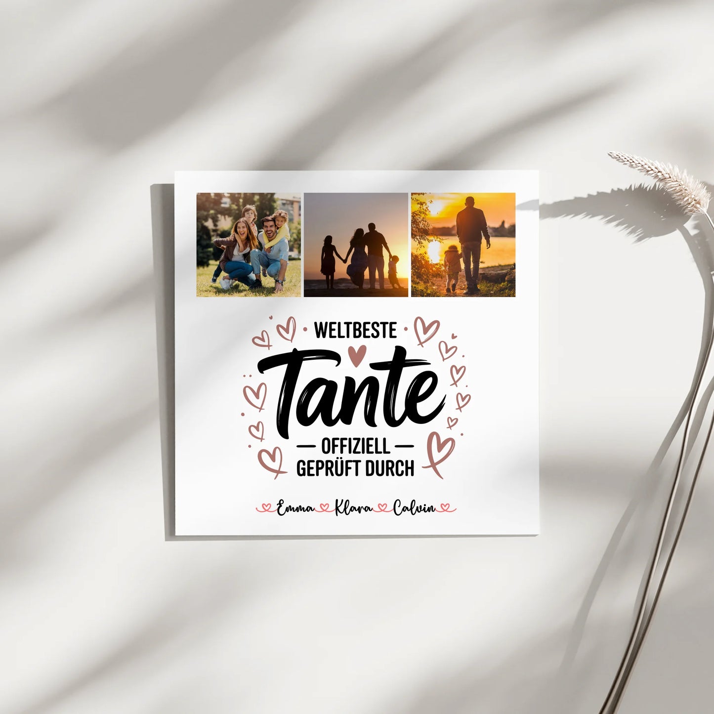 Personalisierte Fotoboard Magnet Poster Fotocollage für Tante Weltbeste Tante Offiziell Geprüft Durch