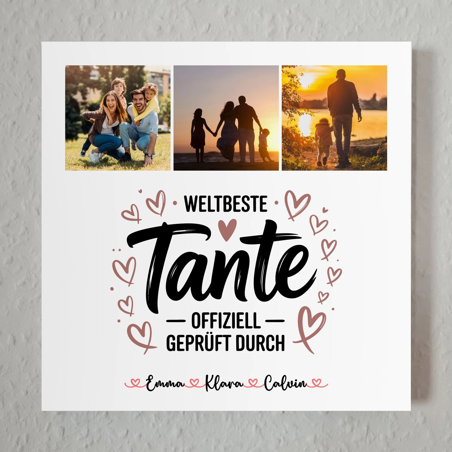 Personalisierte Fotoboard Magnet Poster Fotocollage für Tante Weltbeste Tante Offiziell Geprüft Durch
