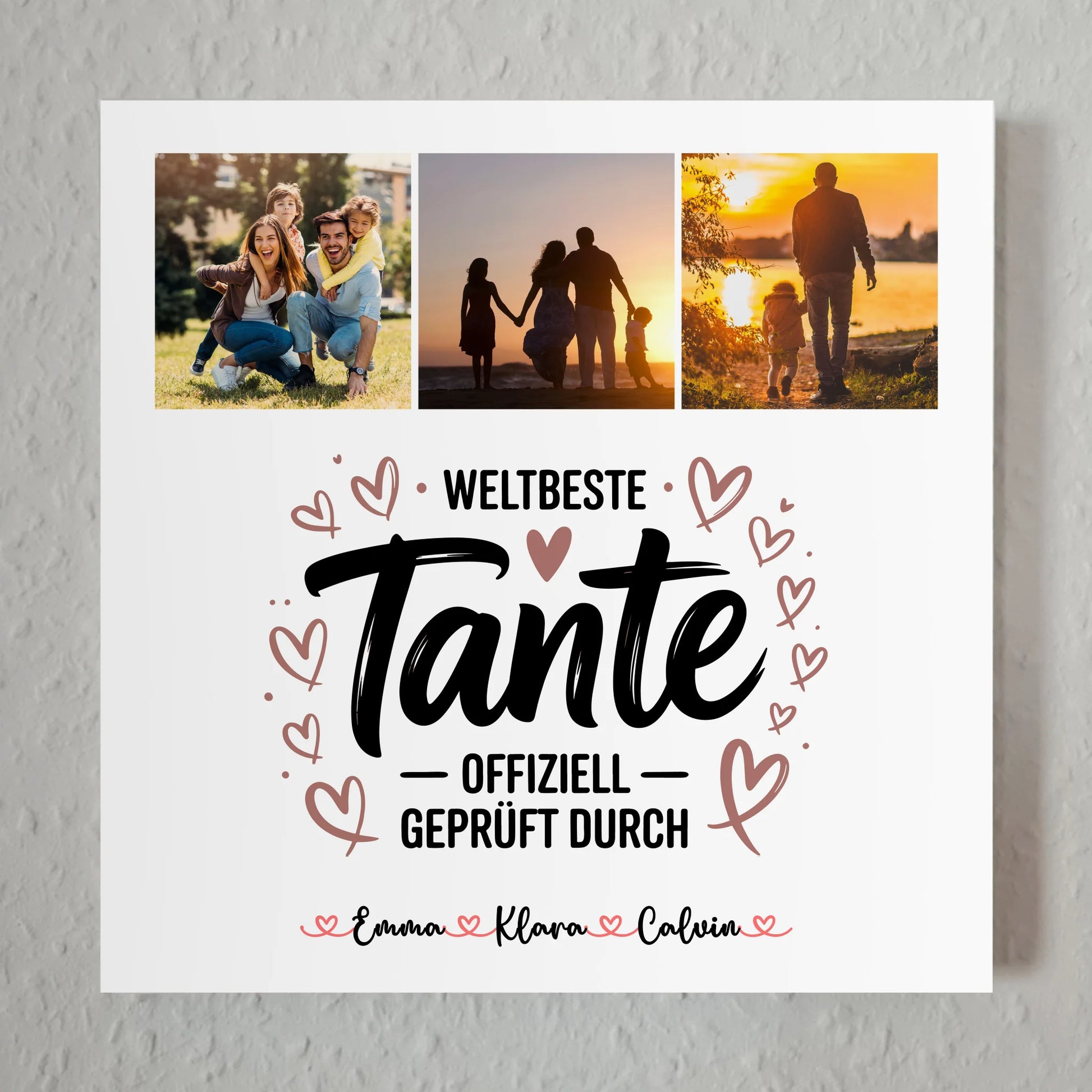 Personalisierte Fotoboard Magnet Poster Fotocollage für Tante Weltbeste Tante Offiziell Geprüft Durch 1