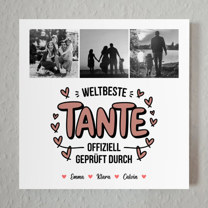 Magnetposter Fotoboard Tante Fotocollage Weltbeste Tante Offiziell Geprüft Durch 1