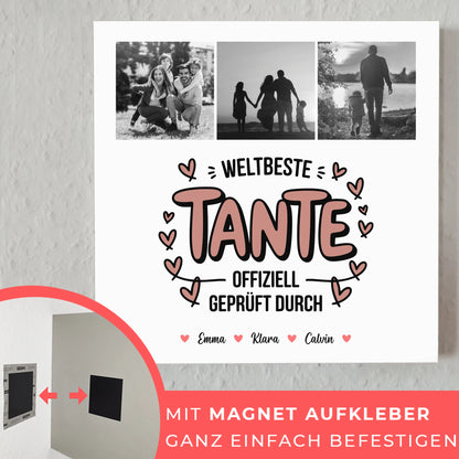 Magnetposter Fotoboard Tante Fotocollage Weltbeste Tante Offiziell Geprüft Durch 4