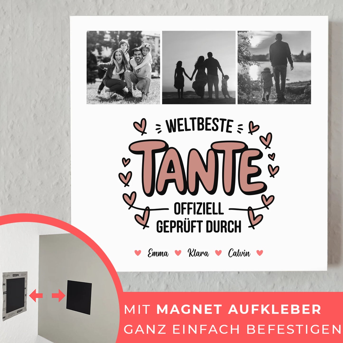 Magnetposter Fotoboard Tante Fotocollage Weltbeste Tante Offiziell Geprüft Durch