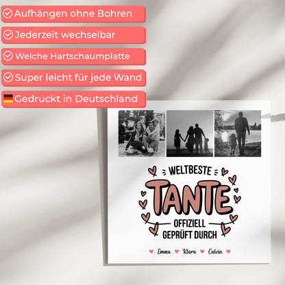 Magnetposter Fotoboard Tante Fotocollage Weltbeste Tante Offiziell Geprüft Durch