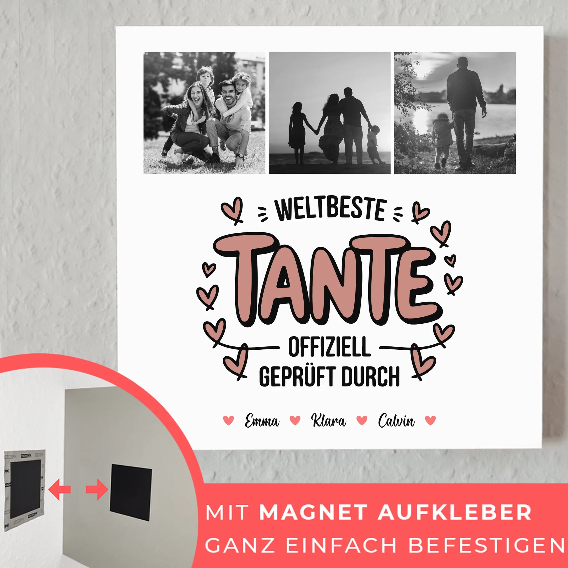 Magnetposter Fotoboard Tante Fotocollage Weltbeste Tante Offiziell Geprüft Durch 10