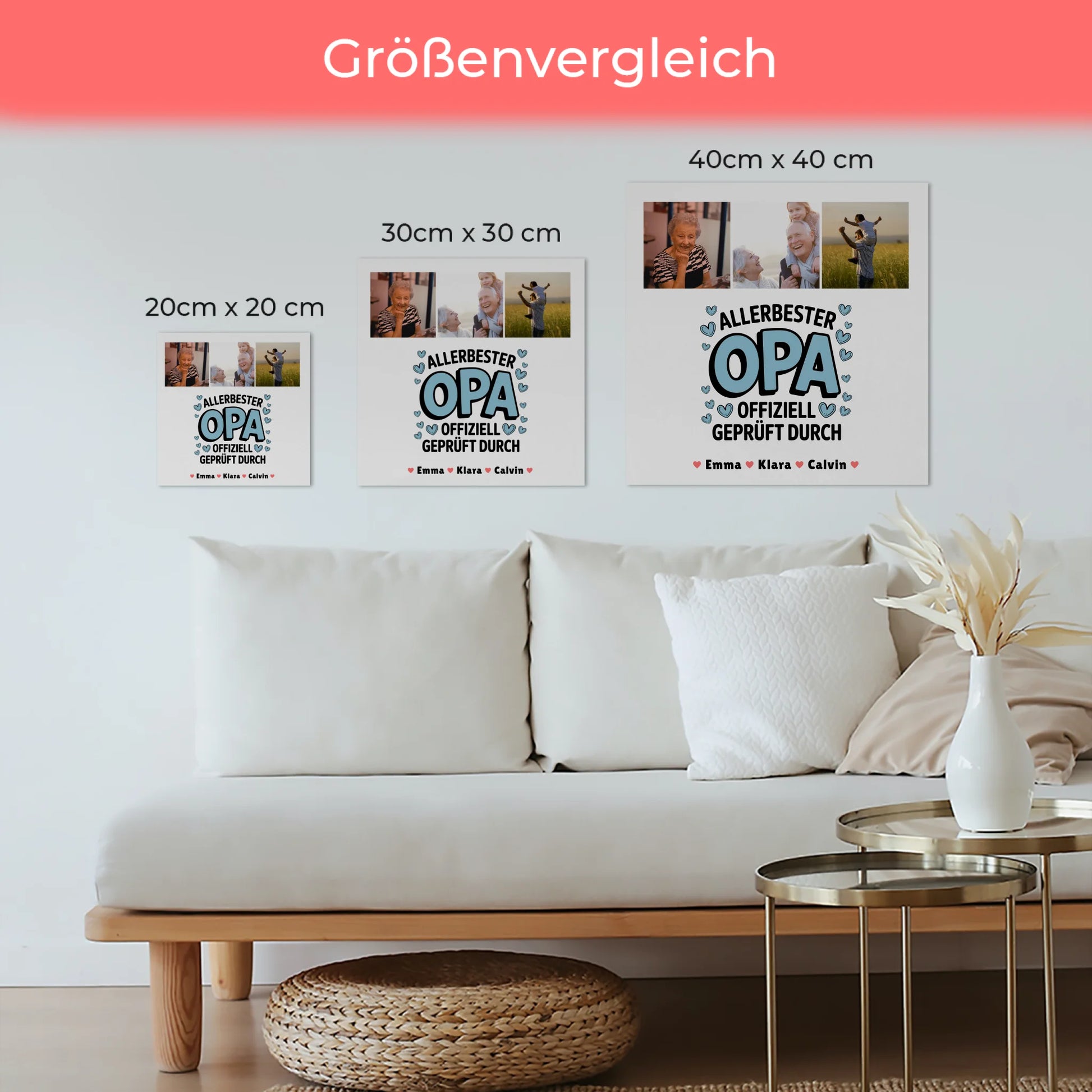 Personalisiertes Fotoboard Magnet Wandbild Geschenk Fotocollage Opa Allerbester Opa Offiziell Geprüft Durch 6