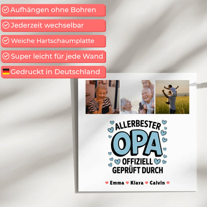 Personalisiertes Fotoboard Magnet Wandbild Geschenk Fotocollage Opa Allerbester Opa Offiziell Geprüft Durch 5