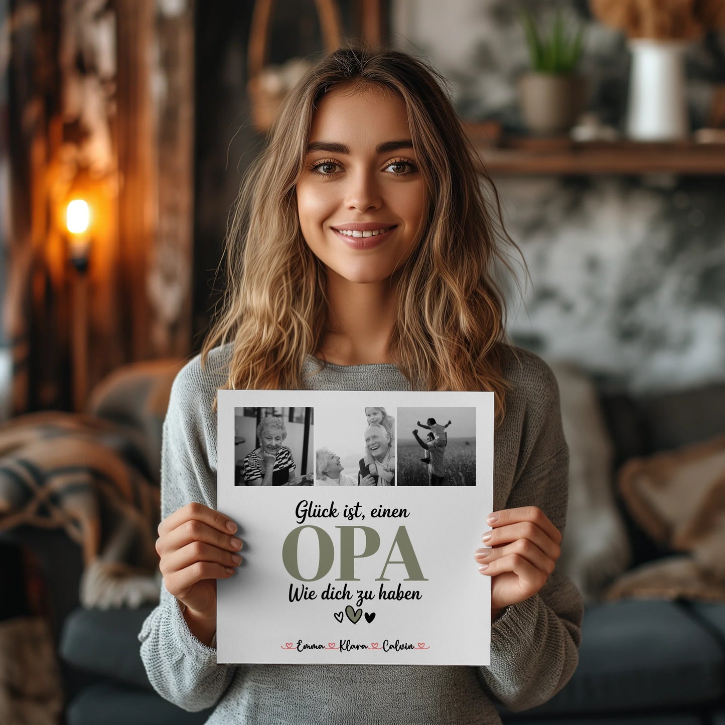 Fotoboard Magnet Poster Fotocollage Opa Glück Ist einen Opa Wie Dich Zu Haben personalisiert 2