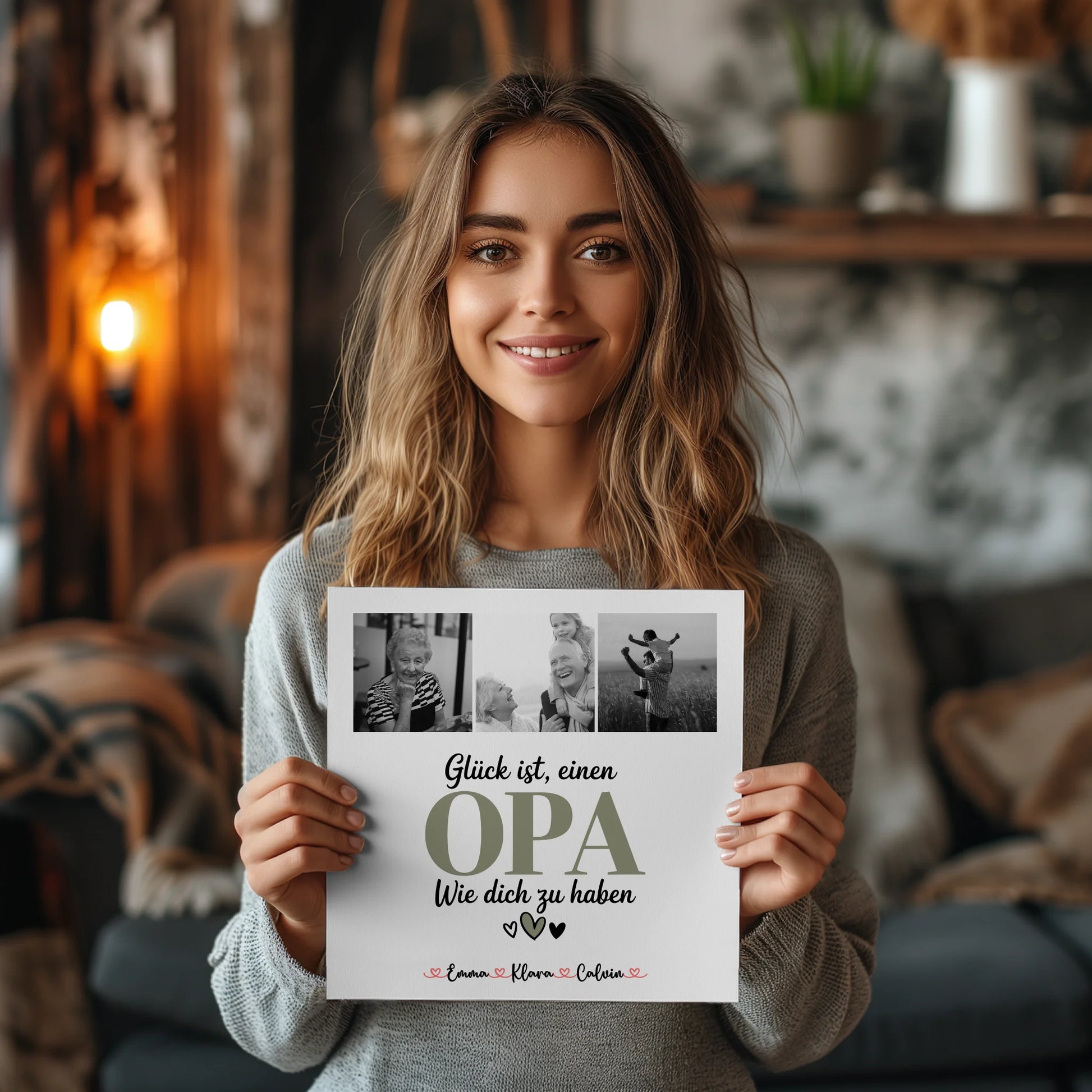 Fotoboard Magnet Poster Fotocollage Opa Glück Ist einen Opa Wie Dich Zu Haben personalisiert 2
