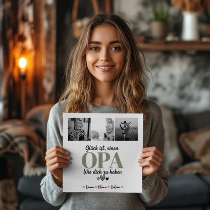 Fotoboard Magnet Poster Fotocollage Opa Glück Ist einen Opa Wie Dich Zu Haben personalisiert 2