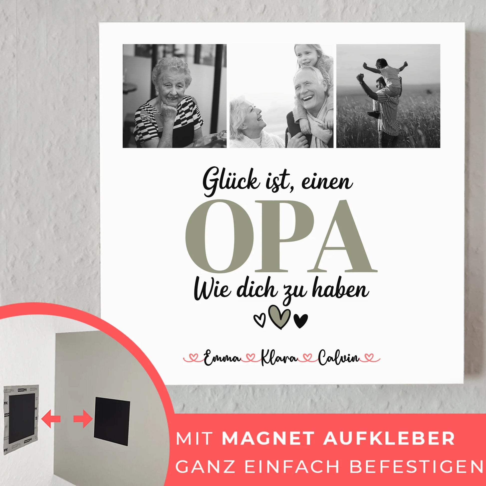 Fotoboard Magnet Poster Fotocollage Opa Glück Ist einen Opa Wie Dich Zu Haben personalisiert 4