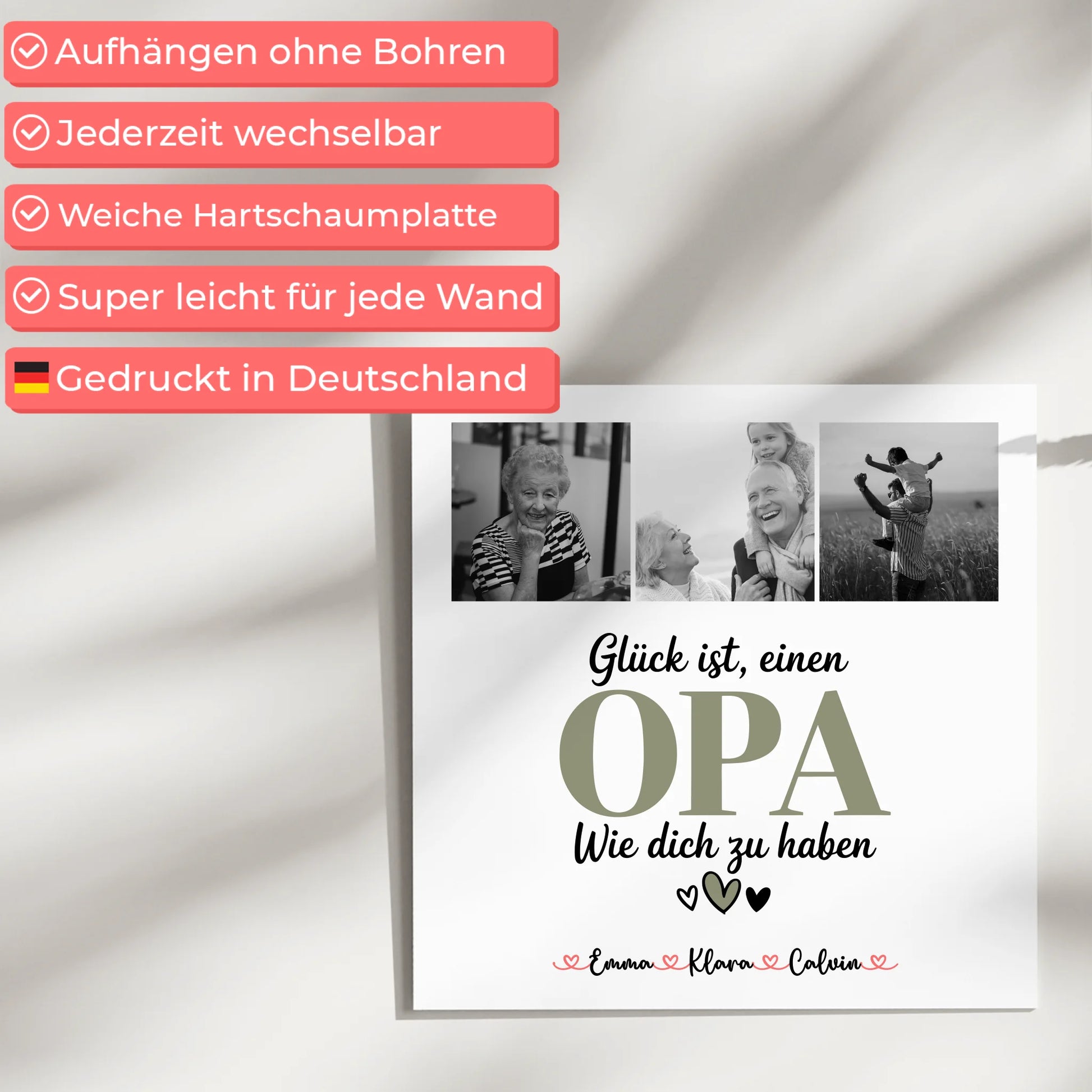 Fotoboard Magnet Poster Fotocollage Opa Glück Ist einen Opa Wie Dich Zu Haben personalisiert 5