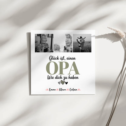 Fotoboard Magnet Poster Fotocollage Opa Glück Ist einen Opa Wie Dich Zu Haben personalisiert 3