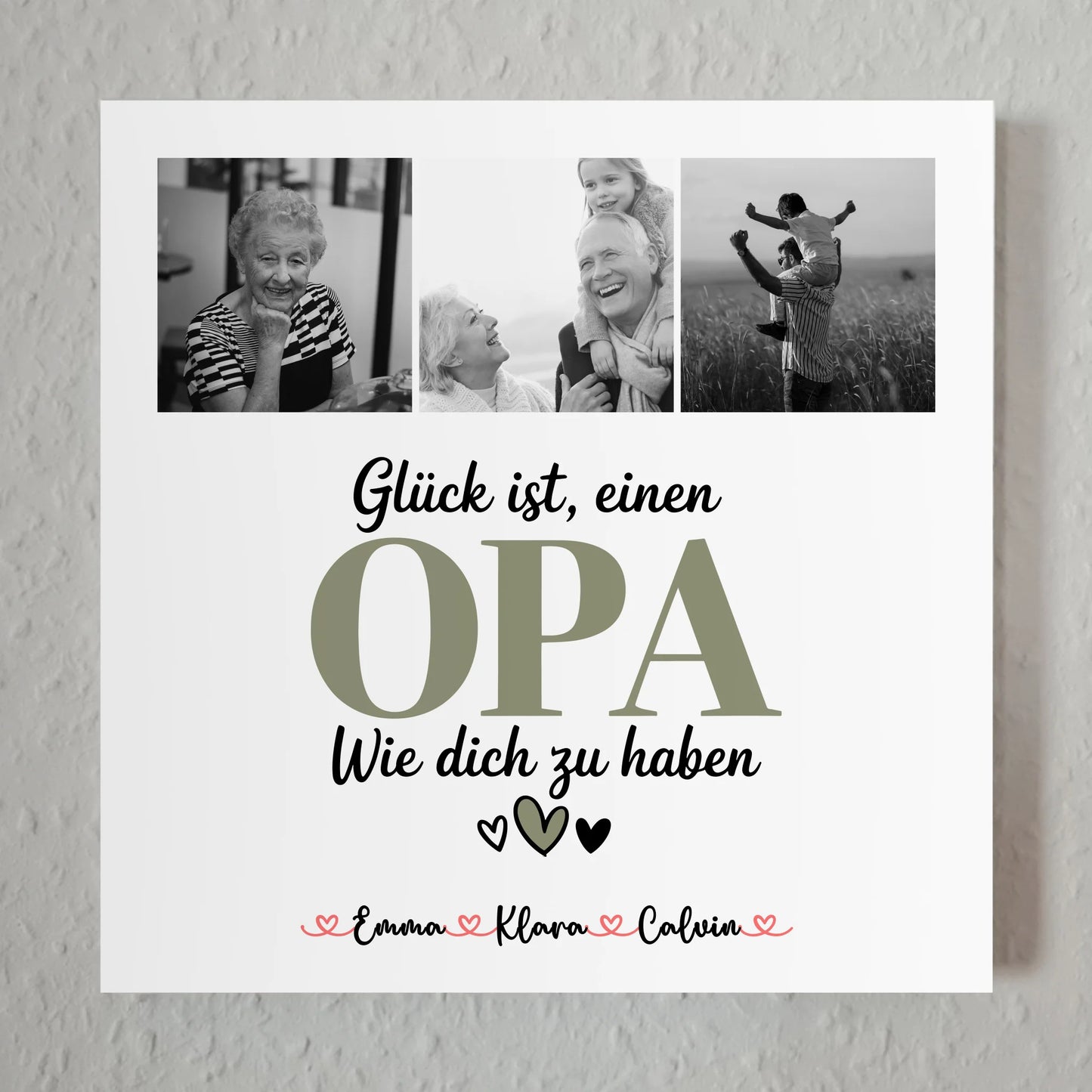 Fotoboard Magnet Poster Fotocollage Opa Glück Ist einen Opa Wie Dich Zu Haben personalisiert